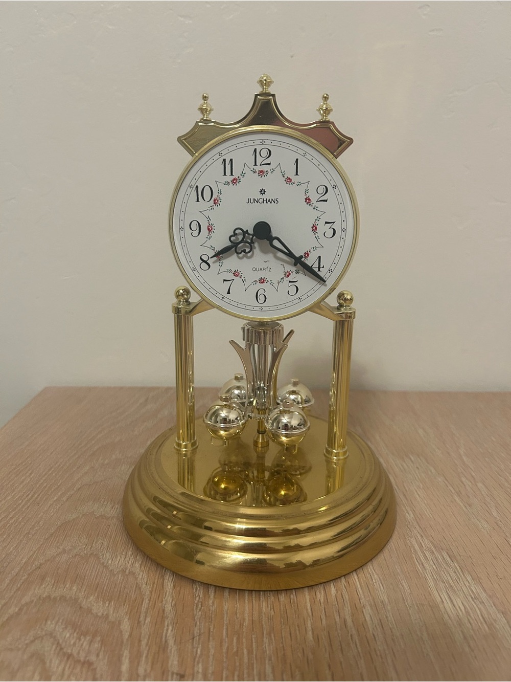 Gold Anniversary Mantel Clock with Rotating Pendulum